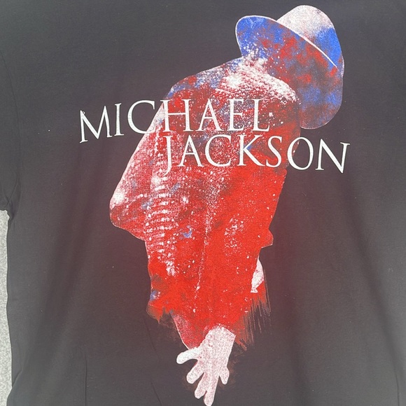 Michael Jackson black crew neck short sleeve t-shirt dead stock men’s Large Y2K - Picture 4 of 9